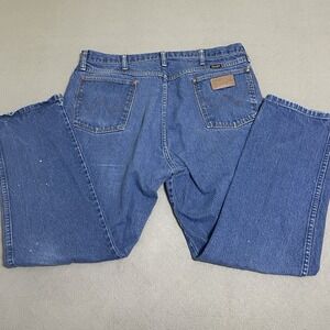 Vtg Wrangler Jeans Men 40X30 Cowboy Cut Made in USA Western Paint Splatter WORN*